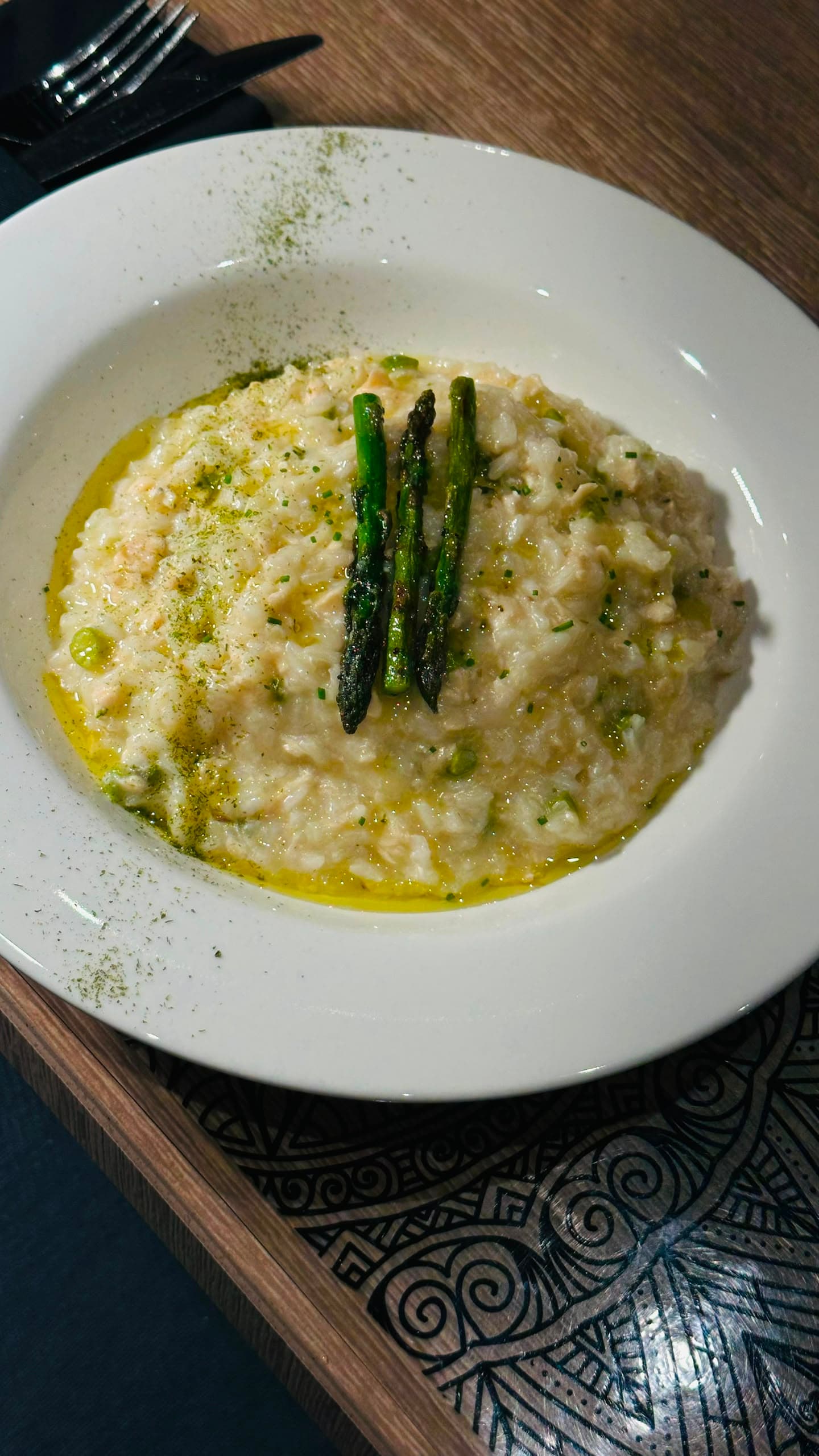 Risotto de Salmón y Espárragos