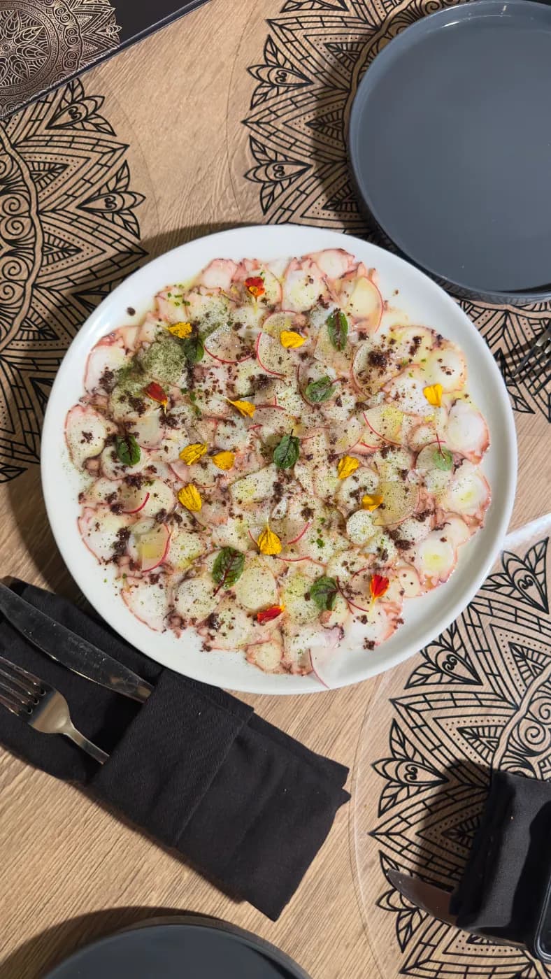 Carpaccio de pulpo